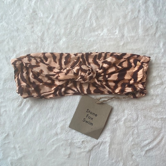 New! Stone Fox Swim Lele knotted bandeau bikini top 10656 - Picture 5 of 12